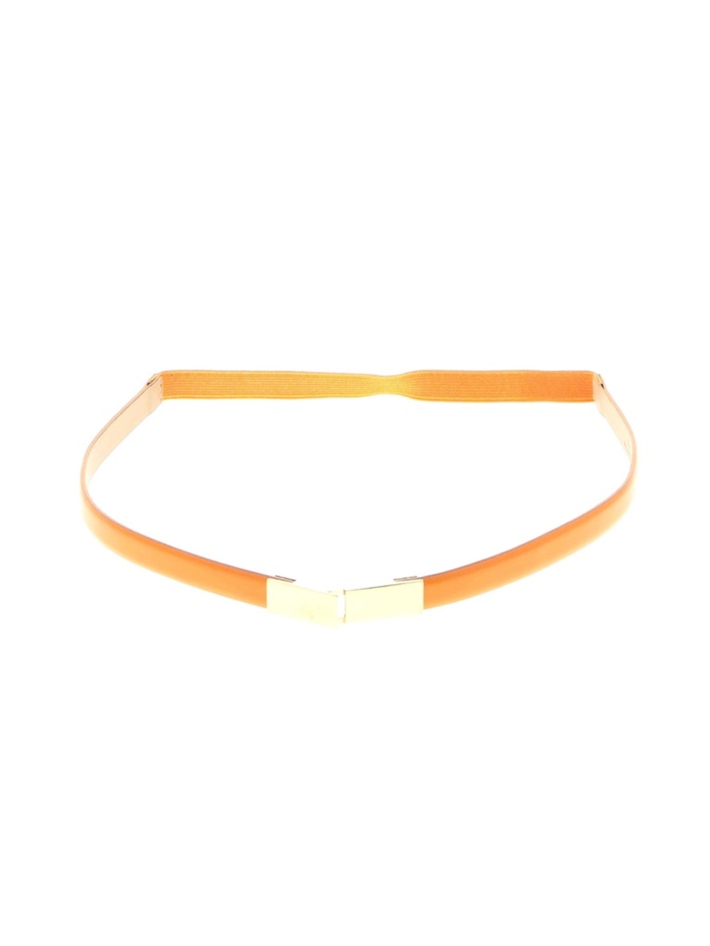 Elastic Orange Women’s Waist Belt with Gold Accent
